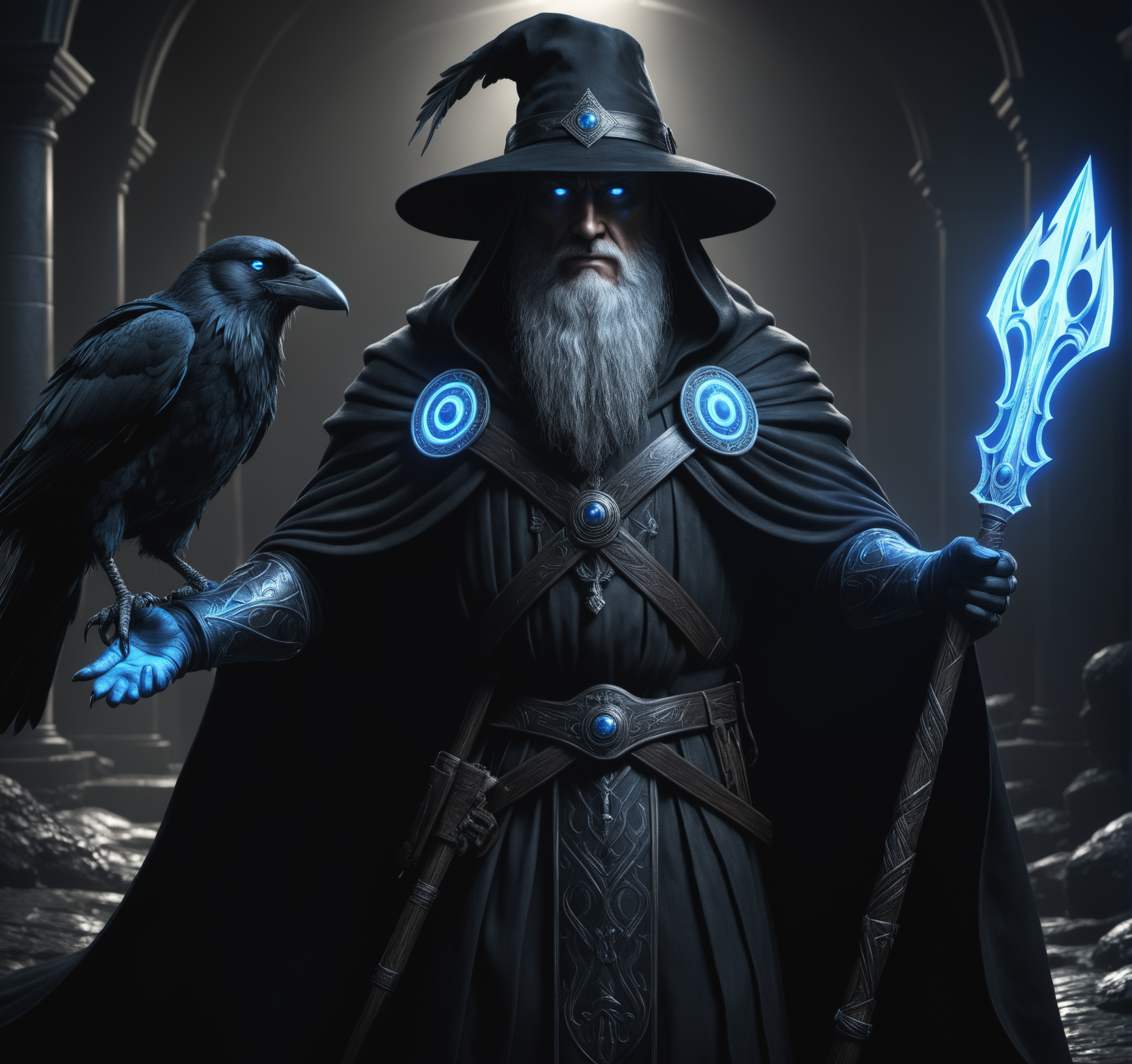 09980-2647092031-Odin as the supreme god of Germano-Scandinavian mythology in the form of a one-eyed elder in a dark cloak and felt hat, glowing.png